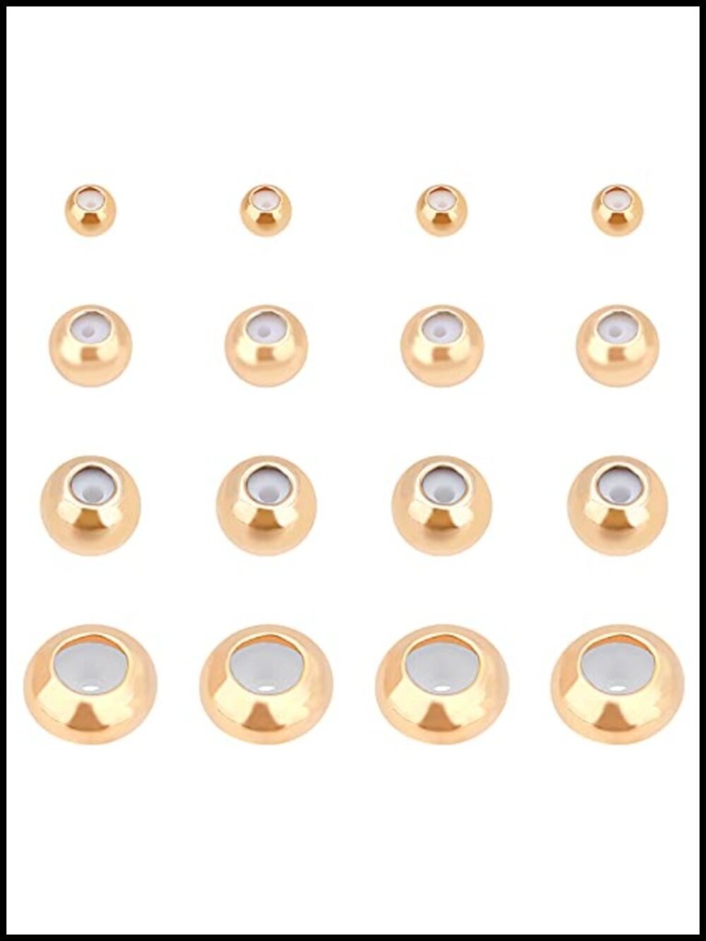 40pcs 18K Gold Plated Beads Mixed Size Spacer Stopper Charm for Bracelet